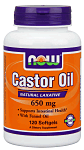 Now Castor Oil 650 mg 120 softgels